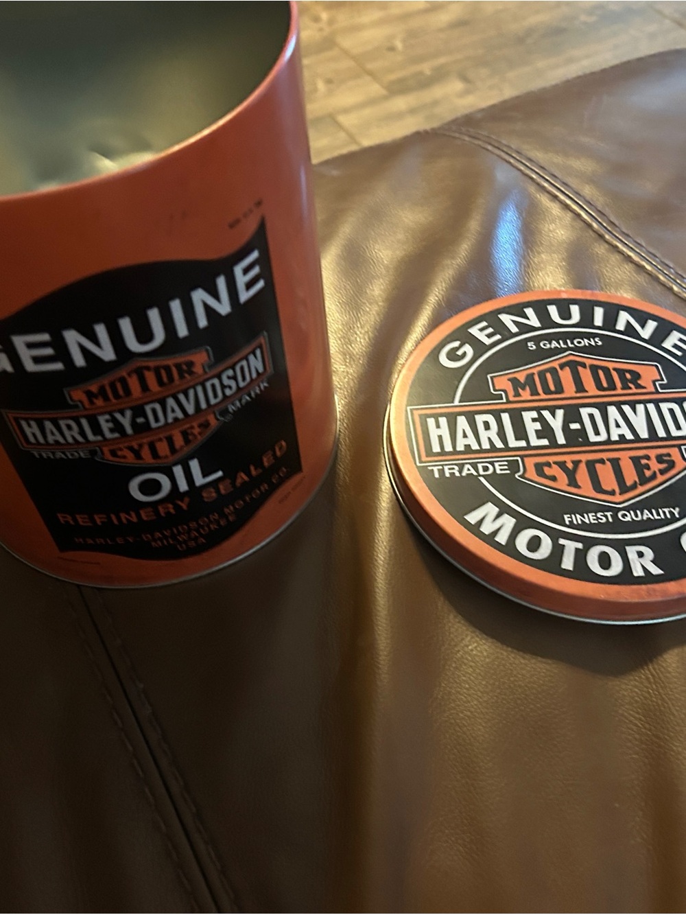 Harley Davidson metal storage Tin